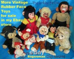 VINTAGE RUBBER FACE RUSHTON PLUSH MONKEY HAPPY CHIMP 21 ZIPPY MR BIM 1950s ZIP