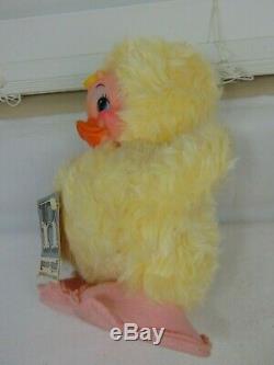 VINTAGE RUSHTON PLUSH YELLOW DUCK RUBBER FACE 9 TALL VERY NICE With TAGS TWEEN