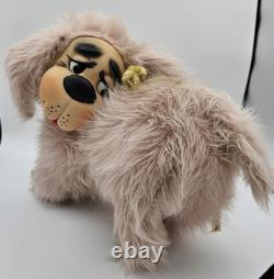 VINTAGE RUSHTON STAR CREATION RUBBER PINK PUPPY DOG With WORM STUFFED ANIMAL PLUSH