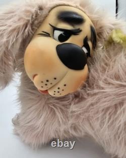 VINTAGE RUSHTON STAR CREATION RUBBER PINK PUPPY DOG With WORM STUFFED ANIMAL PLUSH