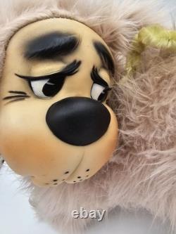 VINTAGE RUSHTON STAR CREATION RUBBER PINK PUPPY DOG With WORM STUFFED ANIMAL PLUSH