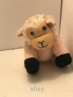 VINTAGE Stuffed Animal Plush Lamb Sheep Blue Scarf Smiling Trusty Companion 7