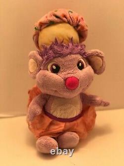 VINTAGE Stuffed Animal Plush Purple Mouse Rodent With Pink Tutu And Pink Nose 7