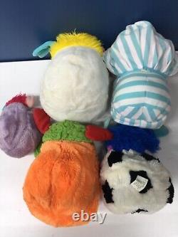 VTG 1980s Mattel LOT 5 Popples Plush Toys Orange Baby Cribsy Soccer 80s Used