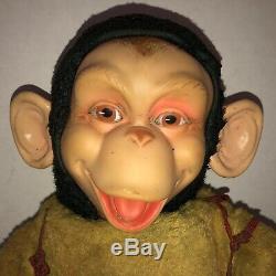 VTG 50s MR BIM MONKEY ZIPPY ZIM 16 Stuffed Plush Monkey Rubber Face Bijou Byou