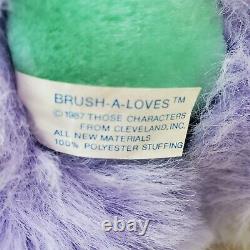 VTG 80s TYCO BRUSH A LOVES Purple Posy Teddy Bear Stuffed Toy Plush Pink