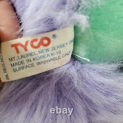 VTG 80s TYCO BRUSH A LOVES Purple Posy Teddy Bear Stuffed Toy Plush Pink