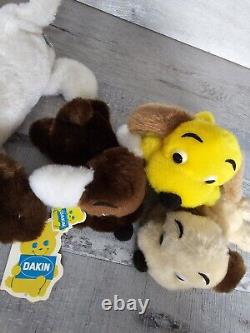 VTG Dakin Drooper Puppy Dog Family 1973 Stuffed Animal Plush Nutshell LOT Rare