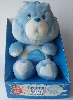 VTG Kenner Care Bears Grumpy Bear Plush 13 Stuffed Animal withBox 1983