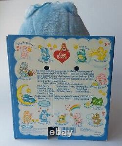 VTG Kenner Care Bears Grumpy Bear Plush 13 Stuffed Animal withBox 1983