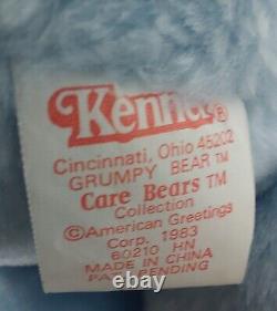 VTG Kenner Care Bears Grumpy Bear Plush 13 Stuffed Animal withBox 1983