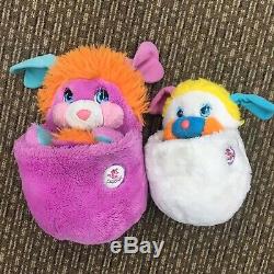 VTG LOT 1980s 2 Popples Pancake Puffball Popple Plush Dolls Used 80s 12 16