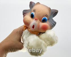 VTG MY TOY Cat Rubber Face Plush Stuffed Animal MCM RARE Kitty Cat Good Shape