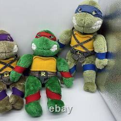 VTG RARE TMNT Teenage Mutant Ninja Turtles Playmates 13 Plush Set of Four 1989