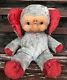 Vtg Rubber Face Elephant Plush Huge 21 Stuffed Toy Grey Red Ears Feet Rare