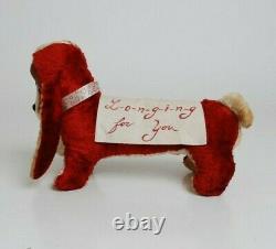 VTG Rubber Face Rushton Star Creation Stuffed Plush Valentines Day Hound Dog