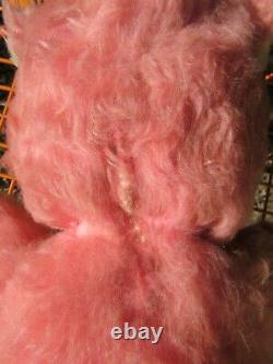 VTG Rushton Company Happy Rubber Face Pink Teddy Bear Doll Stuffed Animal Plush