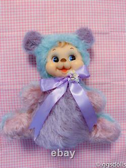 VTG Rushton Happy Bear Multi-Colored Plush Rubber Face Stuffed Animal