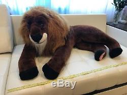 Very Large 3ft Long (110) Lion Plush Stuffed Animal RARE Real Look