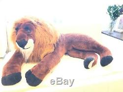 Very Large 3ft Long (110) Lion Plush Stuffed Animal RARE Real Look