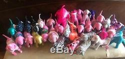 Victorias Secret PINK Dog Lot Of 35 Plush Stuffed Mix