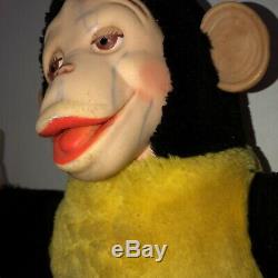 Vintage 15 MR BIM MONKEY ZIPPY ZIM MCM Stuffed Plush Monkey Banana Rubber Face