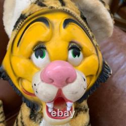 Vintage 18 Bijou/Reliable/Rushton Plush Rubber Faced Tiger Stuffed Animal 50s