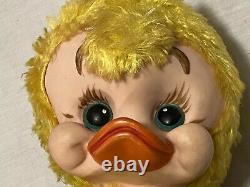 Vintage 1950's 16 Rushton Rubber Face Duck Chick with Vest Stuffed Animal plush