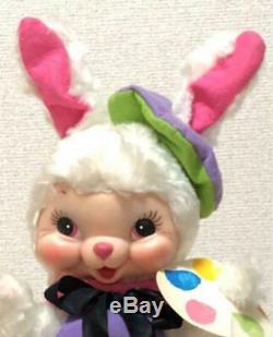 Vintage 19501960s Rushton Plush Doll RUBBER FACE Painter rabbit