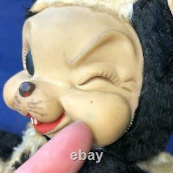 Vintage 1950s Rushton Stinky Skunk Rubber Face Plush Stuffed Animal Eye Wink