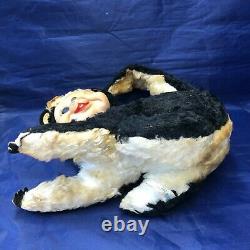 Vintage 1950s Rushton Stinky Skunk Rubber Face Plush Stuffed Animal Eye Wink