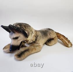 Vintage 1967 My Toy German Shepherd Rubber Face Puppy Dog Stuffed Animal Plush