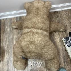 Vintage 1970s Gund Limited E Grizzly Brown Bear Plush Stuffed Animal 24 in RARE