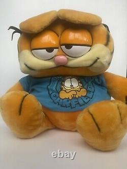 Vintage 1981 Garfield LARGE Plush Stuffed Animal 28 Rare With T Shirt USA