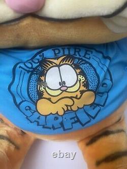 Vintage 1981 Garfield LARGE Plush Stuffed Animal 28 Rare With T Shirt USA