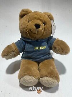 Vintage 1985 Ag Bear Stuffed Animal Plush Toy With Flaws