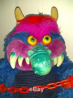Vintage 1986 AmToy My Pet Monster 24 Plush Doll With Handcuffs, RARE