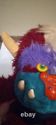 Vintage 1986 Amtoy My Pet Football Monster 24 Plush Stuffed Animal Toy Big READ