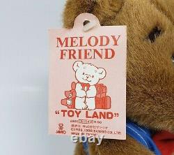 Vintage 1986 Sanrio Melody Friend Musical Brown Teddy Bear Stuffed Animal Plush