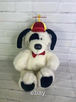 Vintage 1987 Dakin Dog Puppy Stuffed Animal Plush Toy Propeller Helicopter Hat