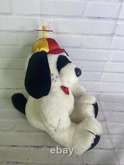 Vintage 1987 Dakin Dog Puppy Stuffed Animal Plush Toy Propeller Helicopter Hat