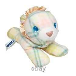 Vintage 1987 Playskool Snuzzles Plaid Baby Blankies Lion Stuffed Animal Plush