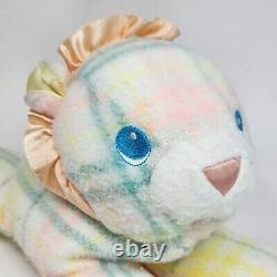 Vintage 1987 Playskool Snuzzles Plaid Baby Blankies Lion Stuffed Animal Plush