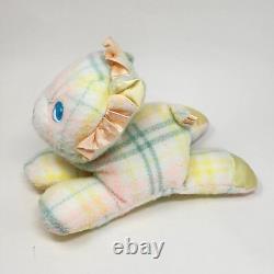 Vintage 1987 Playskool Snuzzles Plaid Baby Blankies Lion Stuffed Animal Plush