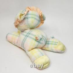 Vintage 1987 Playskool Snuzzles Plaid Baby Blankies Lion Stuffed Animal Plush