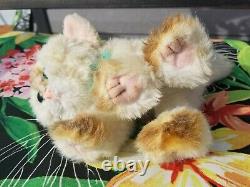 Vintage 1992 TYCO Kitty Kitty Kittens Plush Purring Cat Siamese Cream Rare