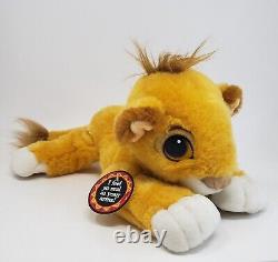 Vintage 1993 Disney Mattel Laying Simba Lion King Stuffed Animal Plush Toy W Tag