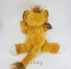 Vintage 1993 Disney Mattel Laying Simba Lion King Stuffed Animal Plush Toy W Tag