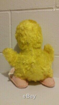 Vintage 50s RUSHTON Yellow Duck Chick Rubber Face Plush 10 Tall WithTag
