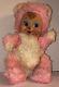 Vintage 60s Rushton Rubber Face 17 Pink Plush Chubby Happy Teddy Bear Very Rare